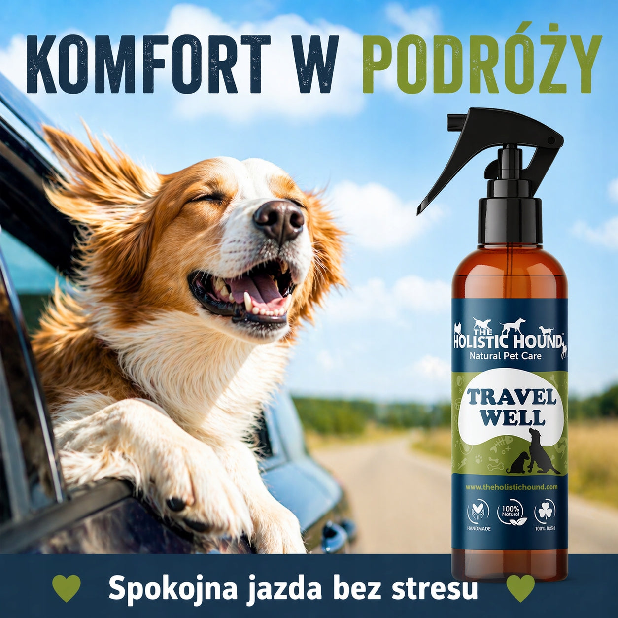 Spray Na Chorobę Lokomocyjną Dla Psa | Na Podróż Samochodem | 100ml