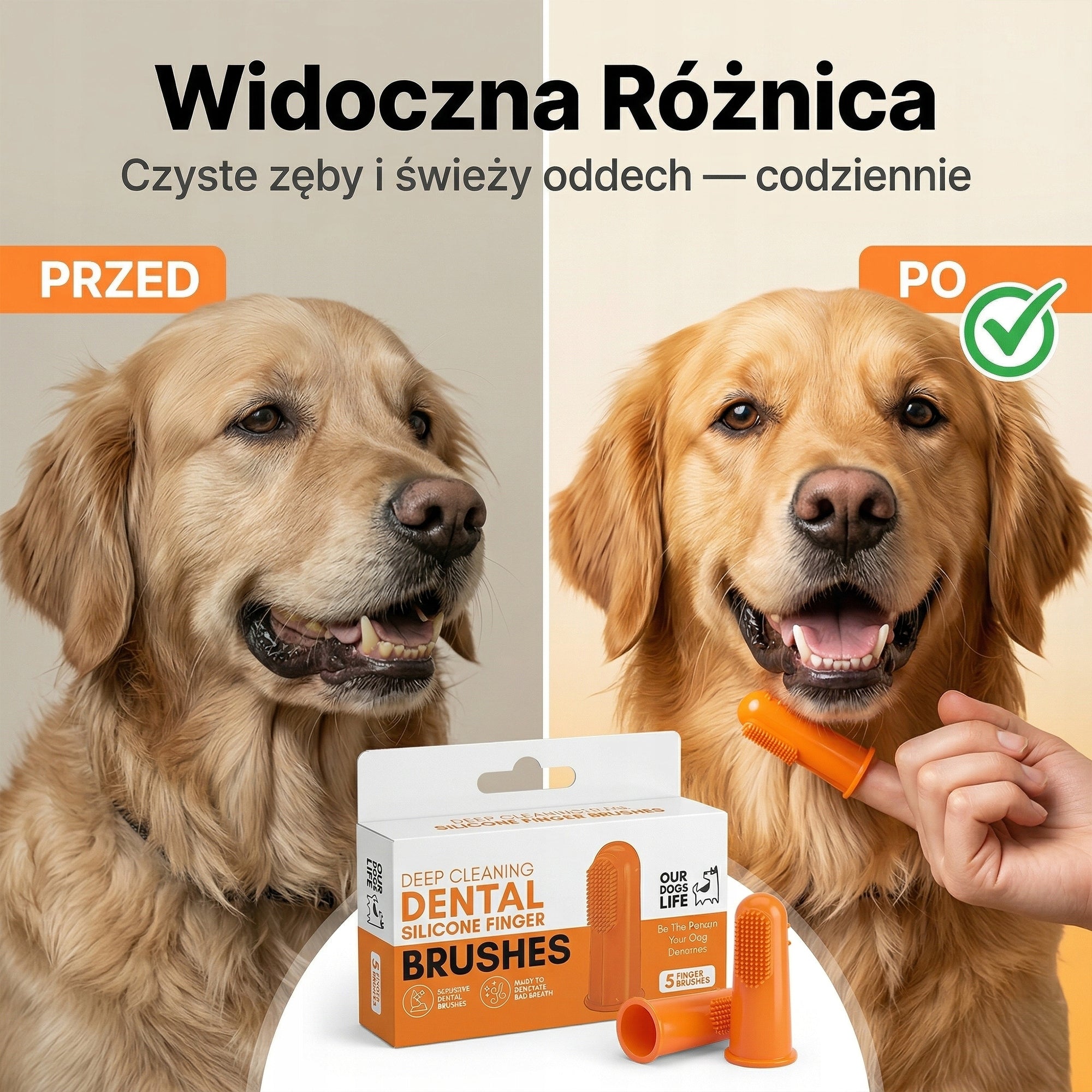 Silikonowa Szczoteczka Do Zębów Psa Na Palec | Wielorazowa | 5 sztuk