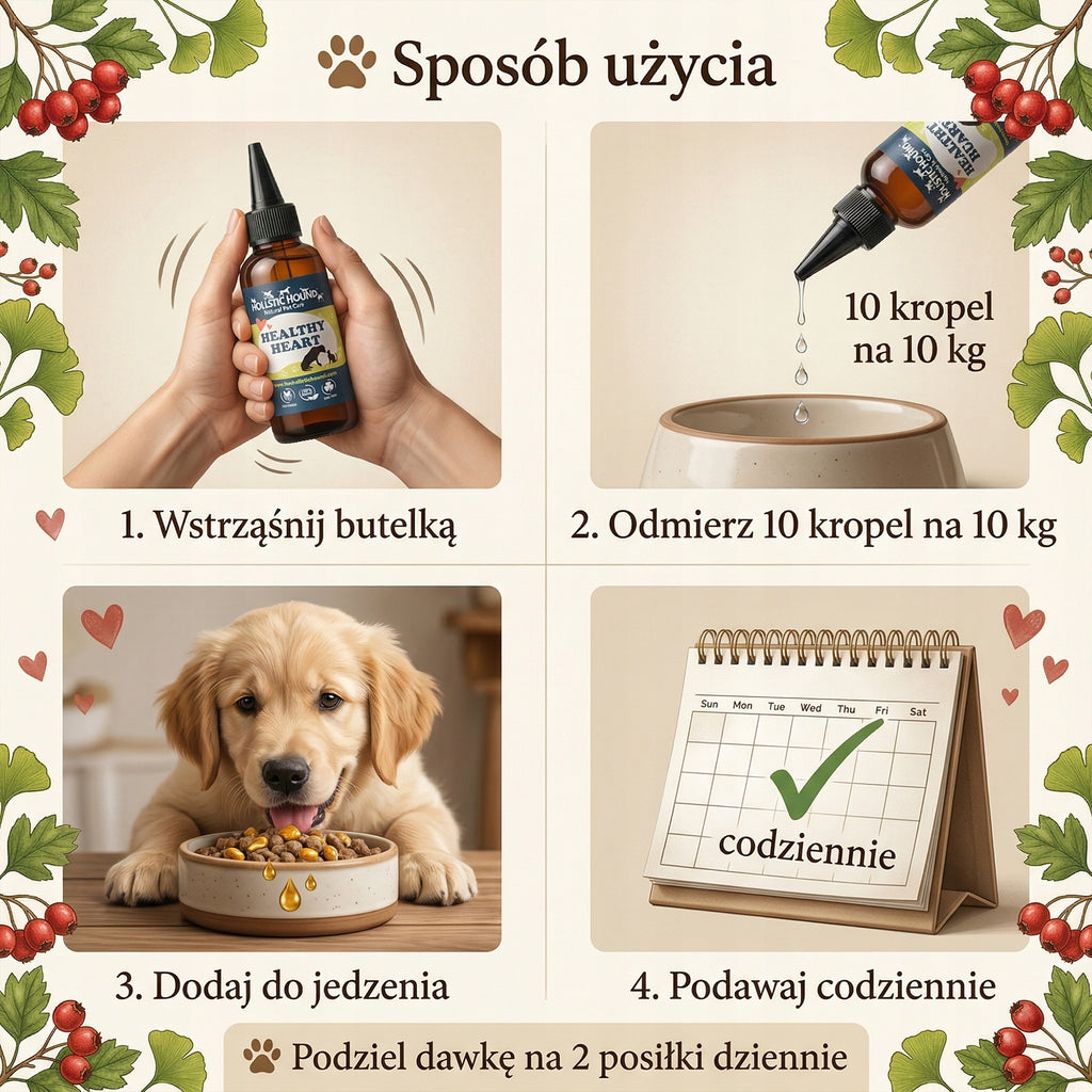 Ziołowy Suplement Na Serce Psa | Krążenie i Wydolność | Naturalny 50ml