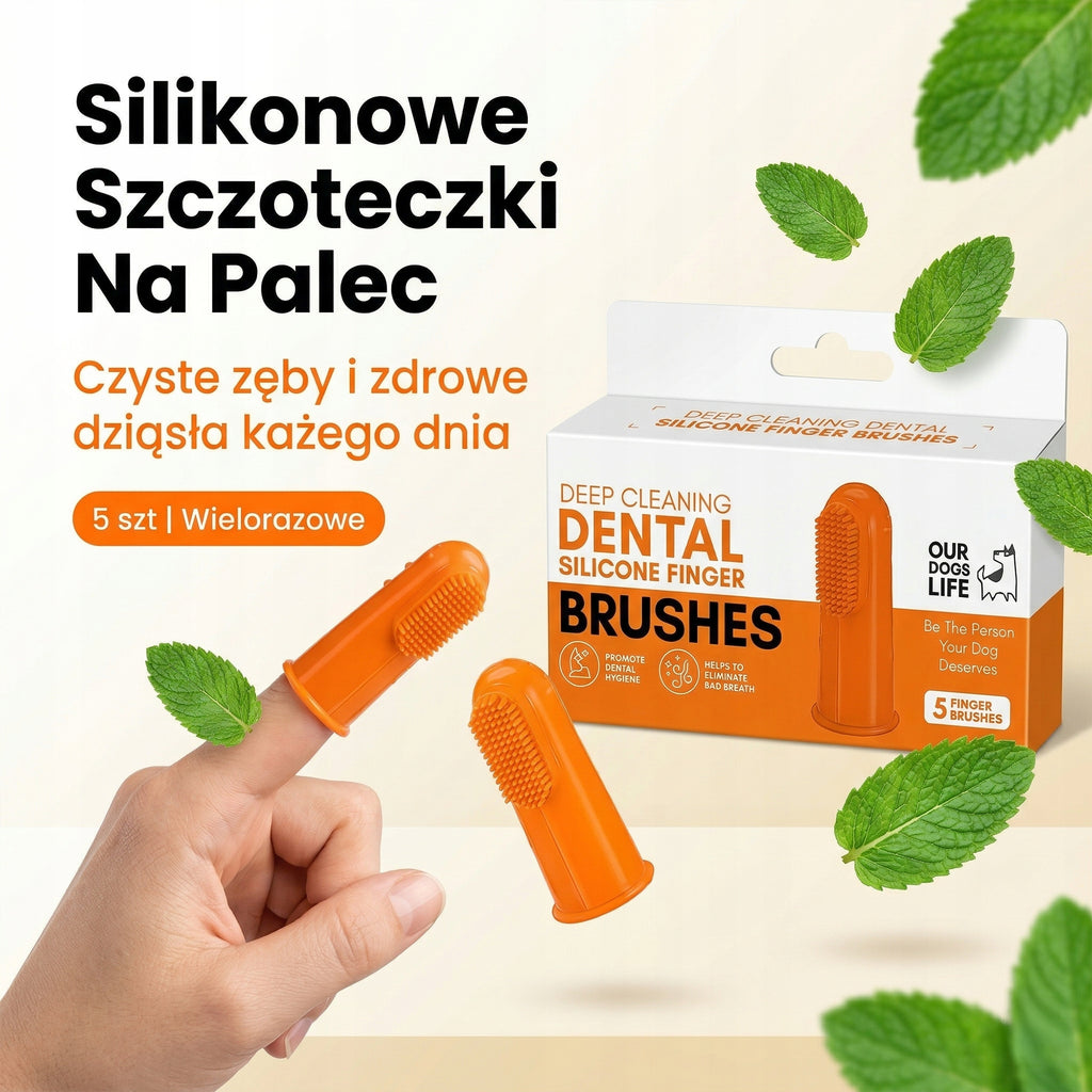 Silikonowa Szczoteczka Do Zębów Psa Na Palec | Wielorazowa | 5 sztuk