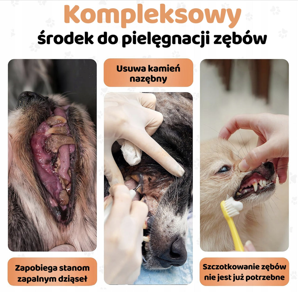 Naturalny Proszek na Kamień Nazębny Zdrowe zęby psa kota 200g WYDAJNY
