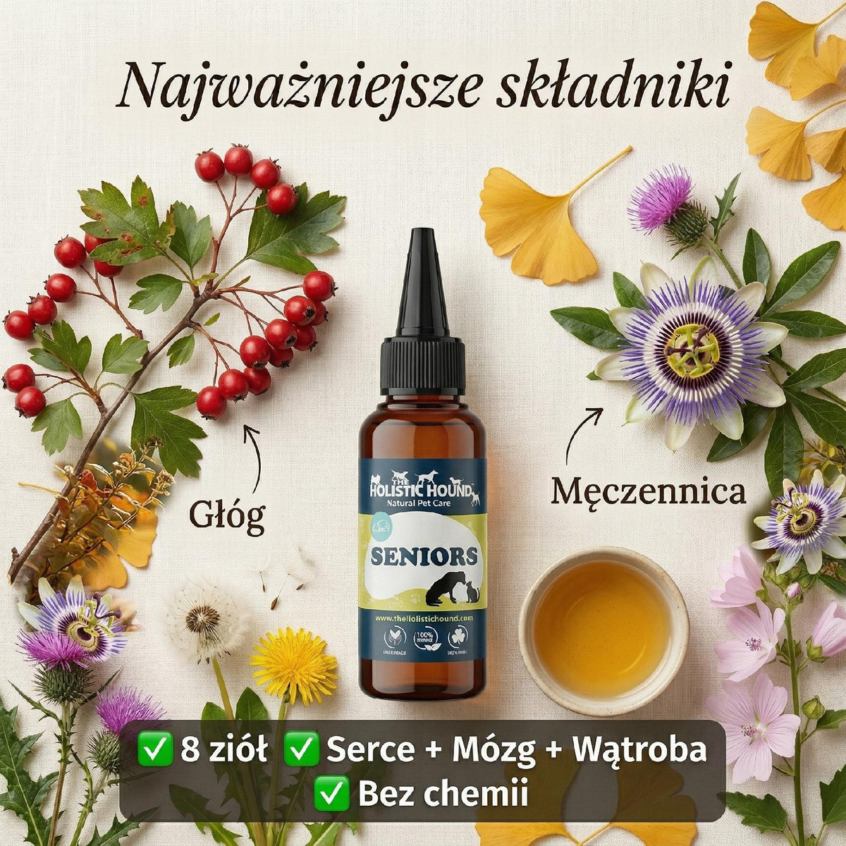 Ziołowy Suplement Dla Starszego Psa | Witalność Serce Mózg | Naturalny