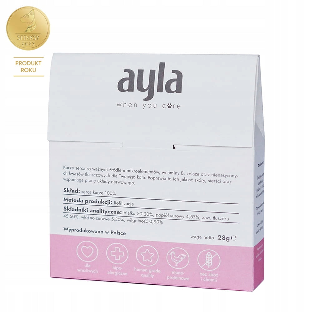 Ayla | Origin | przysmaki serca kurze liofilizowane dla kota 28g