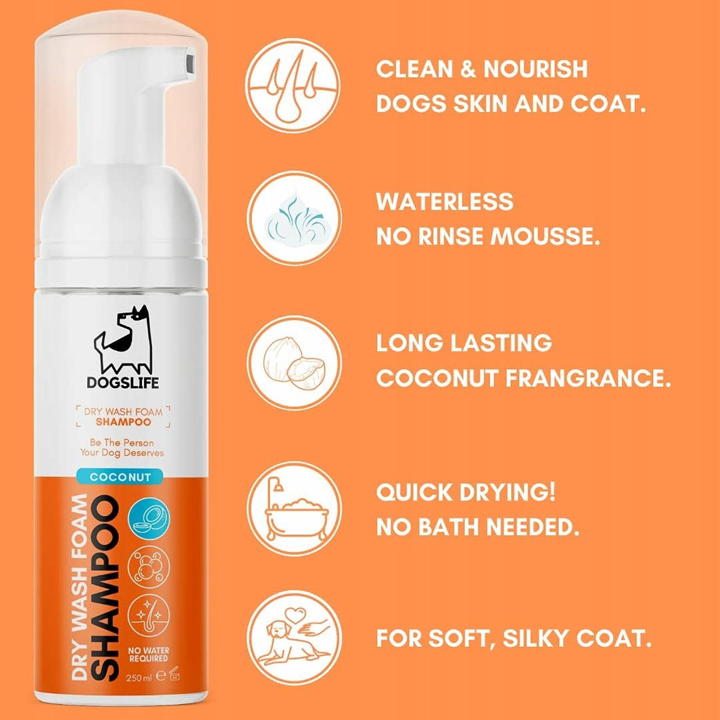 Suchy szampon dla psa + odświeżacz - spray o kokosowym zapachu