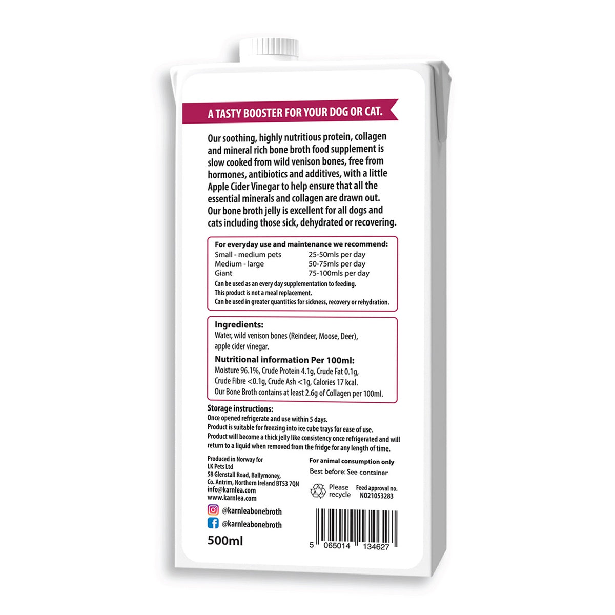 Bulion kostny z dziczyzny dla psa i kota kolagen stawy 500ml naturalny