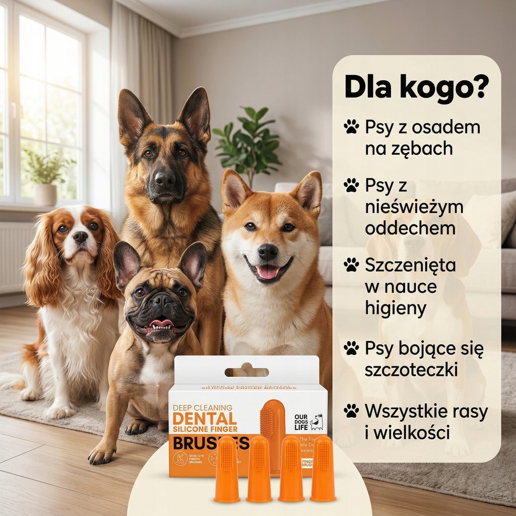 Silikonowa Szczoteczka Do Zębów Psa Na Palec | Wielorazowa | 5 sztuk