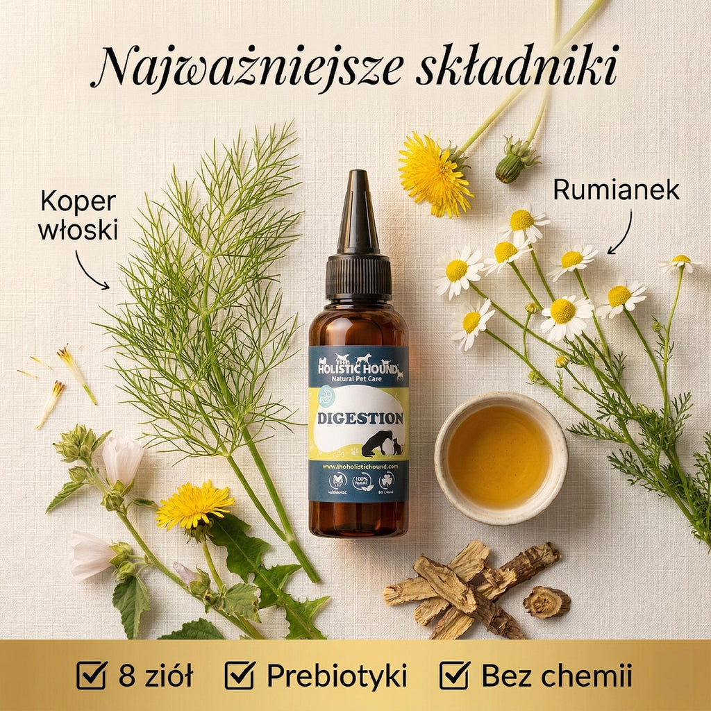 Ziołowy Suplement Na Trawienie Psa | Wrażliwy Żołądek | Naturalny 50ml