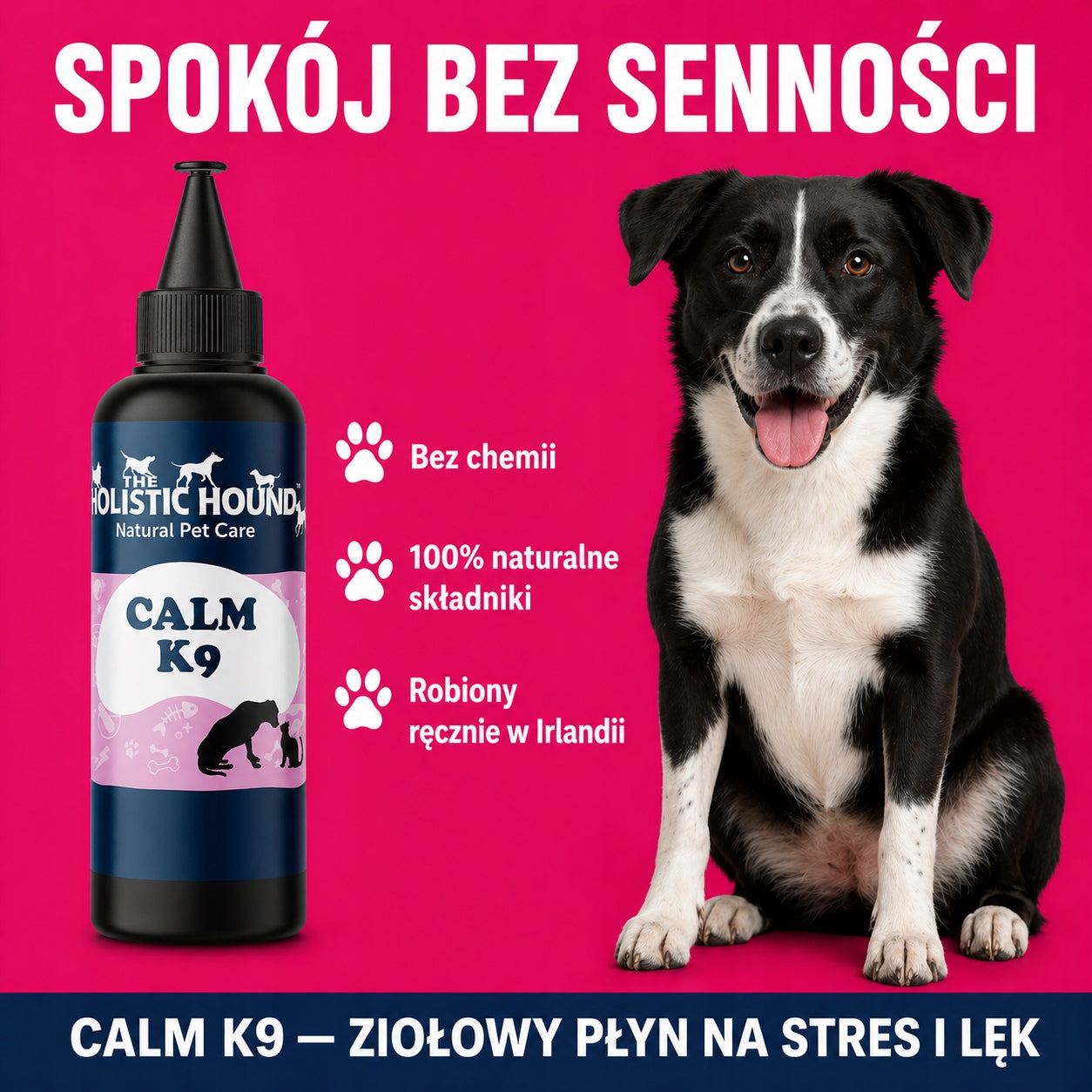 Suplement Uspokajający dla Psa | Na Stres i Lęk | Ziołowy Płyn 500ml
