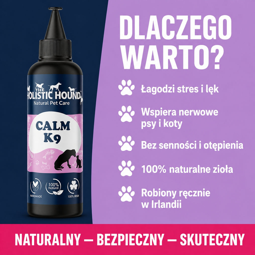 Suplement Uspokajający dla Psa | Na Stres i Lęk | Ziołowy Płyn 500ml