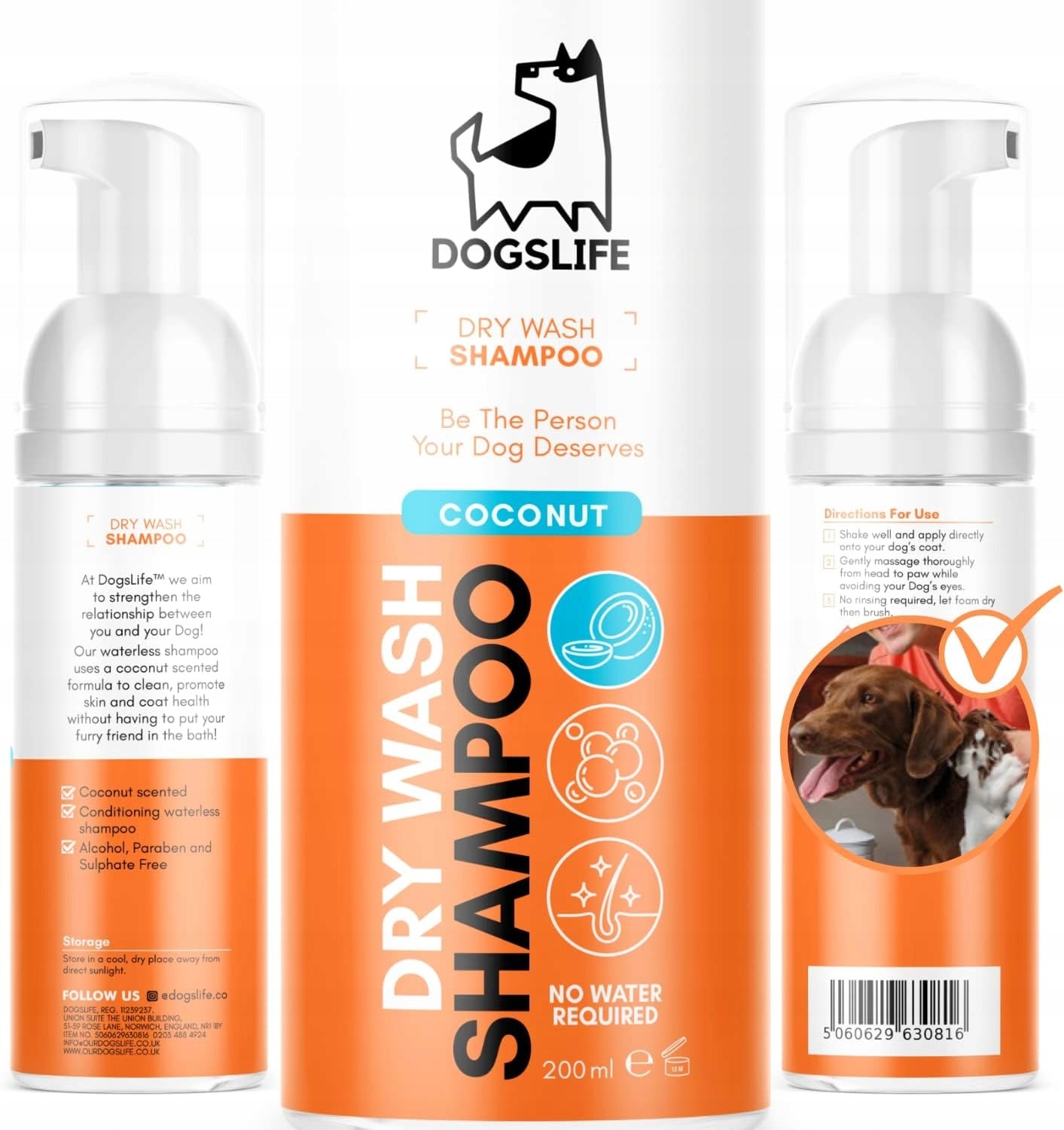 Suchy szampon dla psa + odświeżacz - spray o kokosowym zapachu