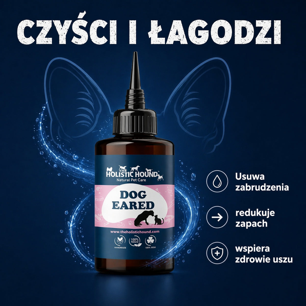 Holistic | Płyn do Uszu Psa Kota | Świąd | Brzydki Zapach | Naturalny Skład