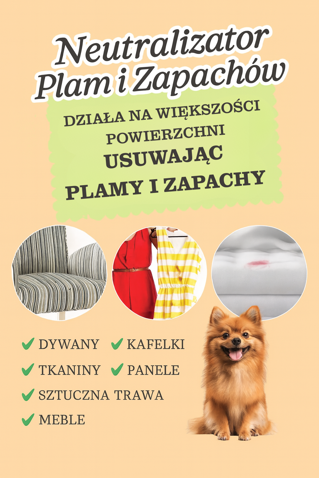Neutralizator Zapachu Moczu kota psa Usuwa plamy Spray Enzymatyczny 500ml