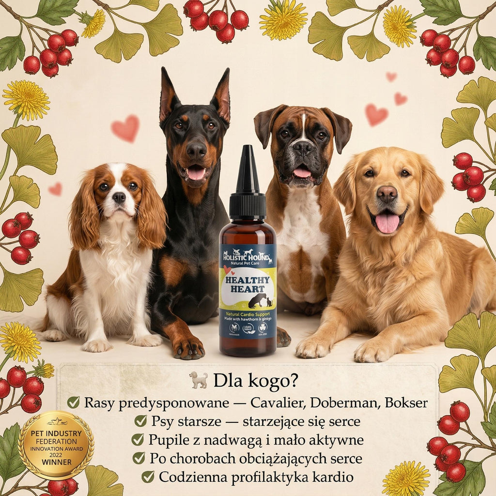 Ziołowy Suplement Na Serce Psa | Krążenie i Wydolność | Naturalny 50ml