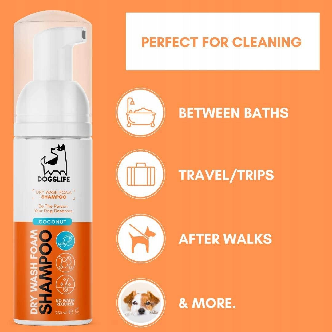Suchy szampon dla psa + odświeżacz - spray o kokosowym zapachu