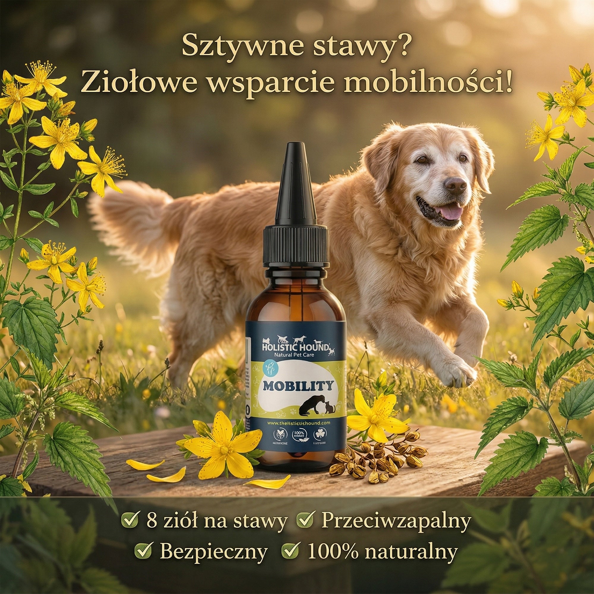 Ziołowy Suplement Na Stawy Psa | Mobilność i Komfort Ruchu | Naturalny