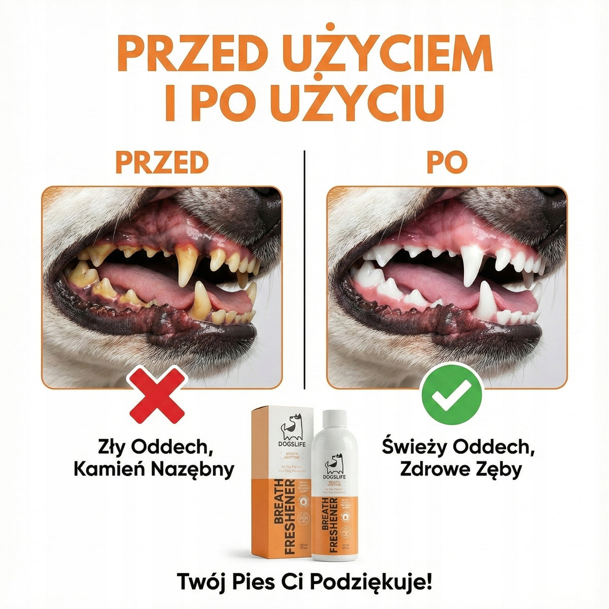 Odświeżacz oddechu Psa Kota Płyn Dentystyczny  Jama ustna 237ml Bezpieczny