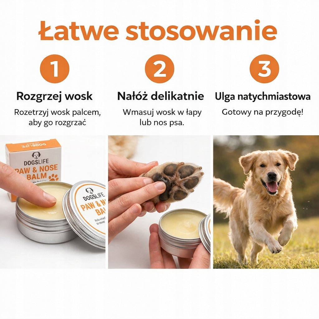 BALSAM do łap i nosa  Naturalny Krem Ochronny dla psa kota 60ml Bezpieczny