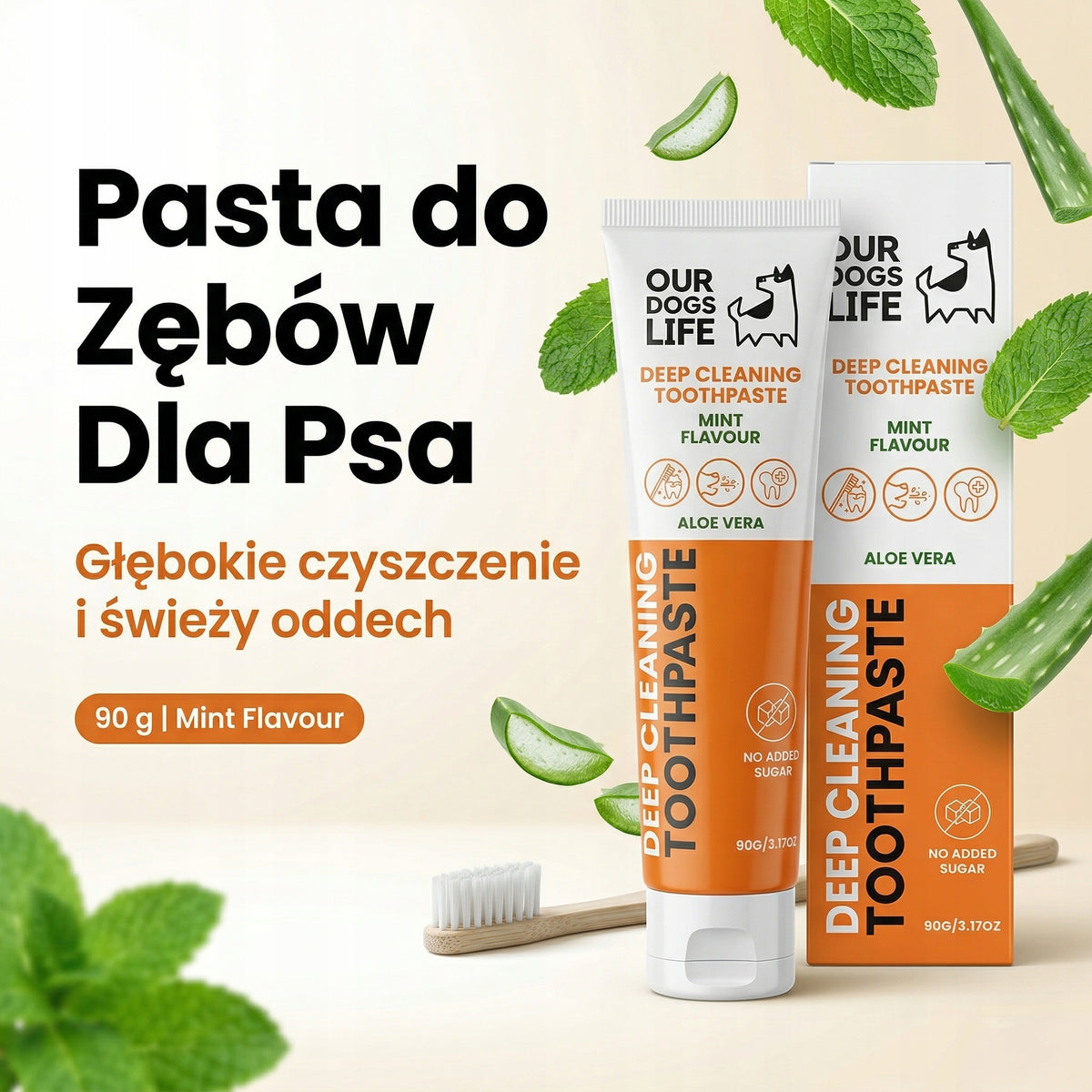 Pasta do Zębów Dla Psa | Głębokie Czyszczenie |Usuwa kamień | Miętowa | 90g