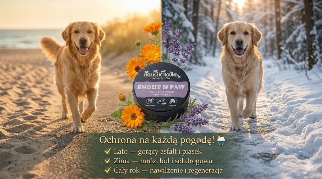 Naturalny Balsam Na Nos i Łapy Psa | Suche Popękane Opuszki | Ziołowy