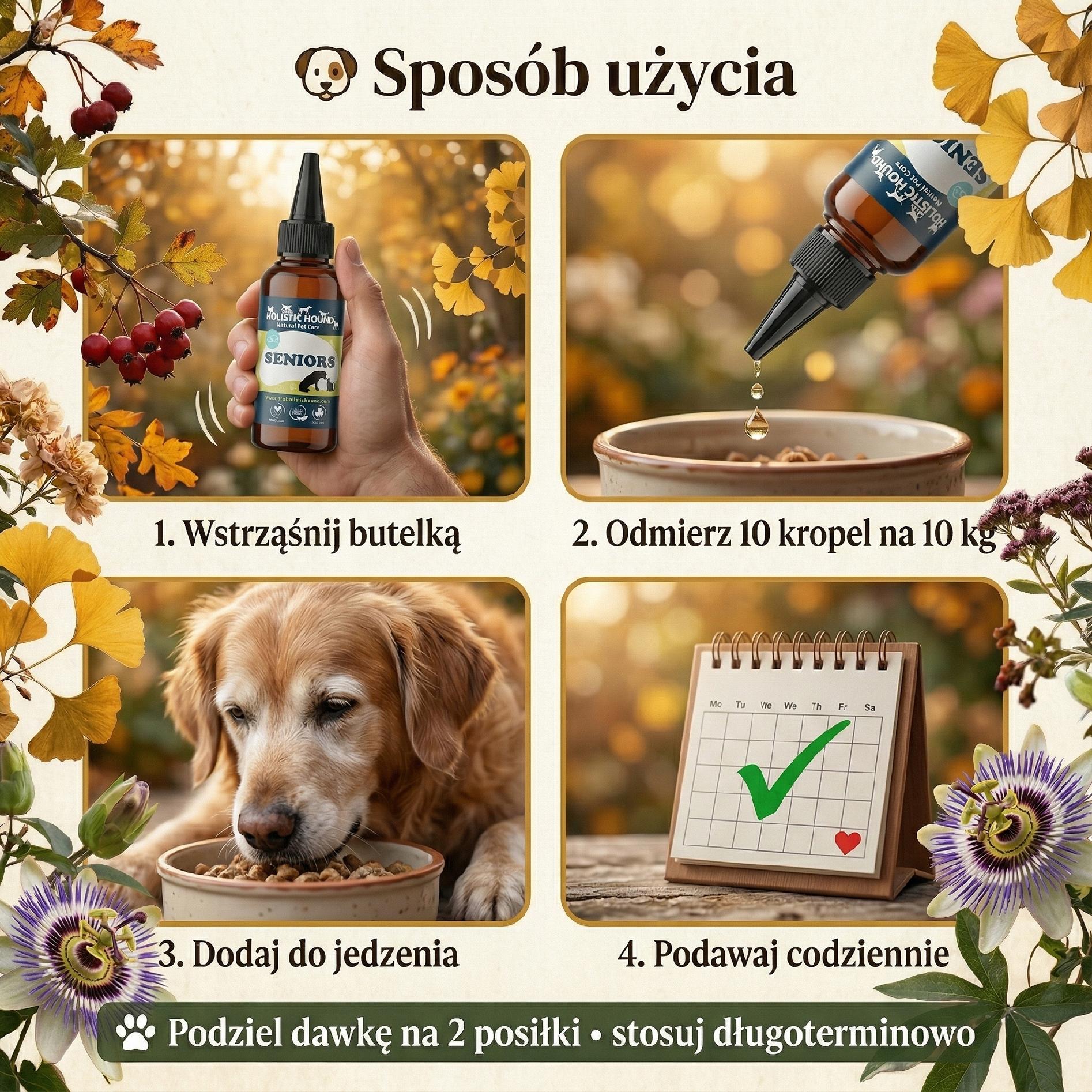 Ziołowy Suplement Dla Starszego Psa | Witalność Serce Mózg | Naturalny