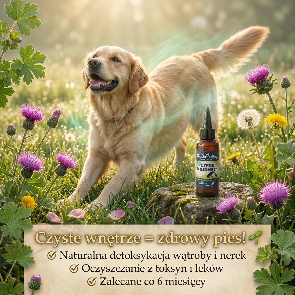 Ziołowy Suplement Na Wątrobę i Nerki Psa | Detoks Oczyszczanie | 50ml