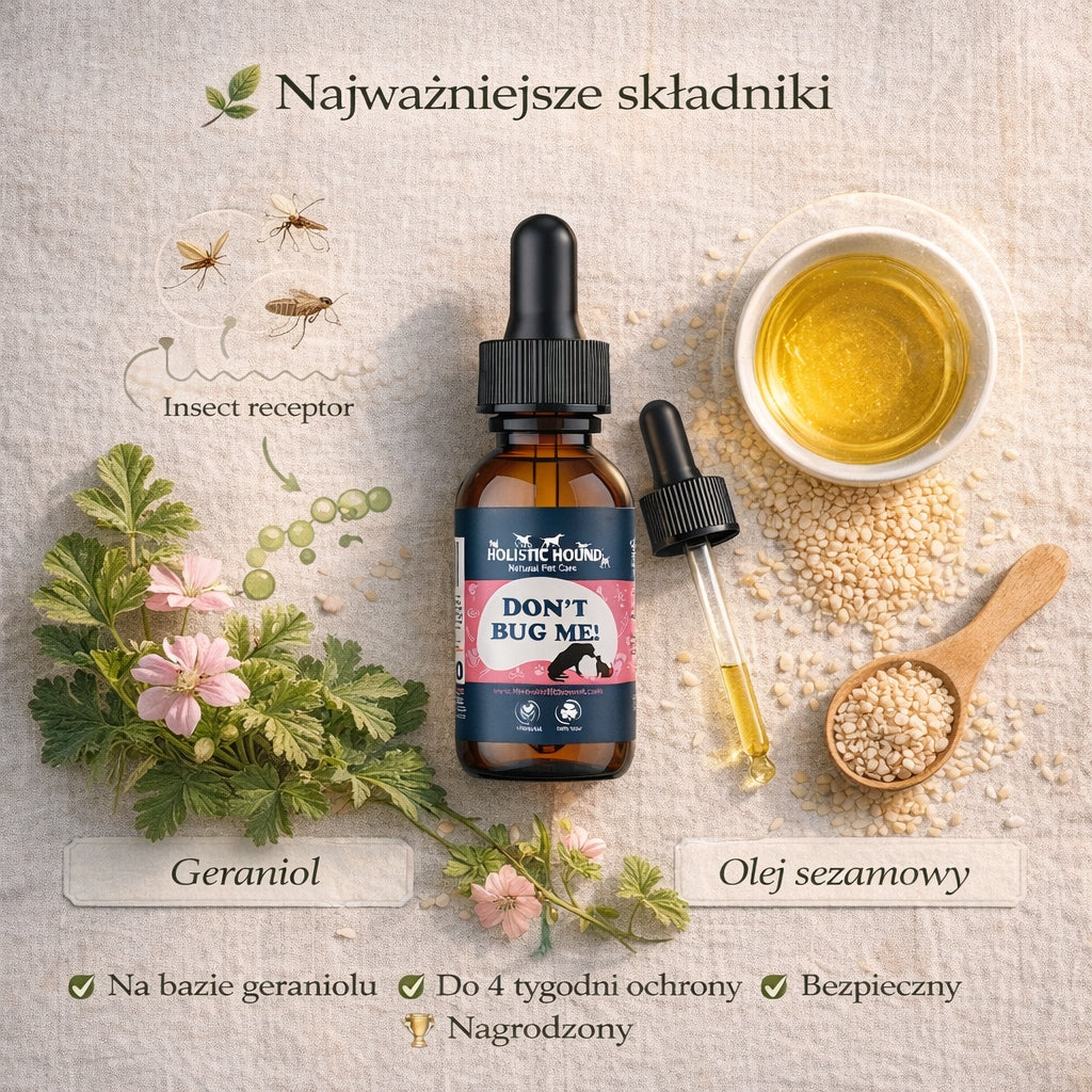 Holistic | Naturalne Krople na Kleszcze Pchły | Bez Chemii dla Psa Kota BIO