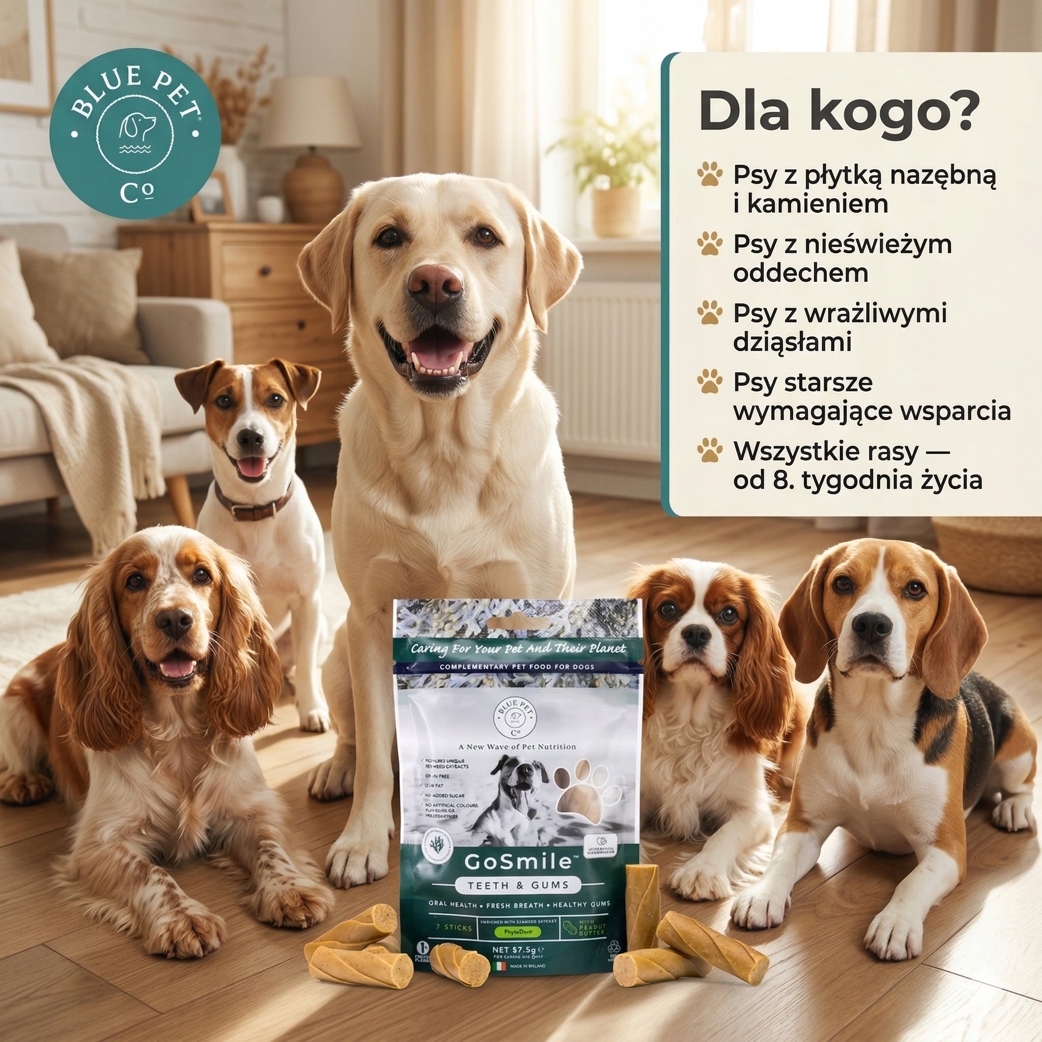 Naturalne patyczki dentystyczne dla psa z alg morskich 7 sztuk Dental Stick
