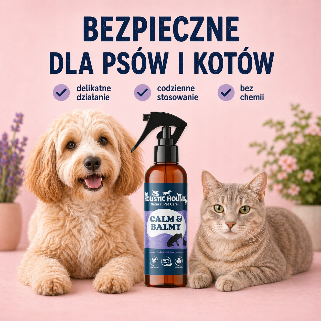 Holistic | Spray Uspokajający Dla Psa i Kota | Na Stres i Lęk | Ziołowy BIO