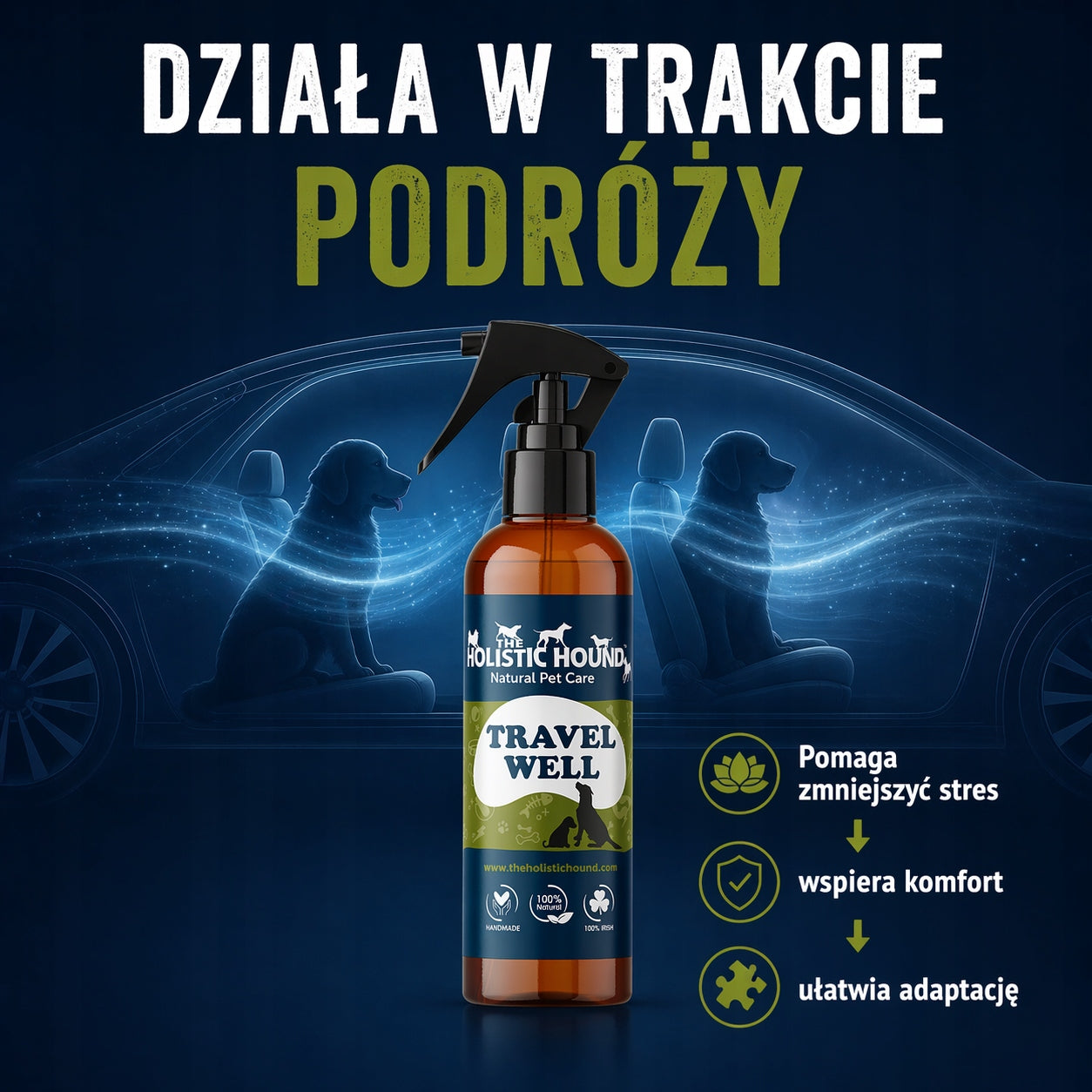 Spray Na Chorobę Lokomocyjną Dla Psa | Na Podróż Samochodem | 100ml