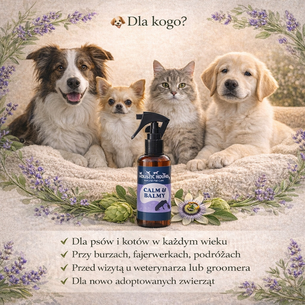 Holistic | Spray Uspokajający Dla Psa i Kota | Na Stres i Lęk | Ziołowy BIO