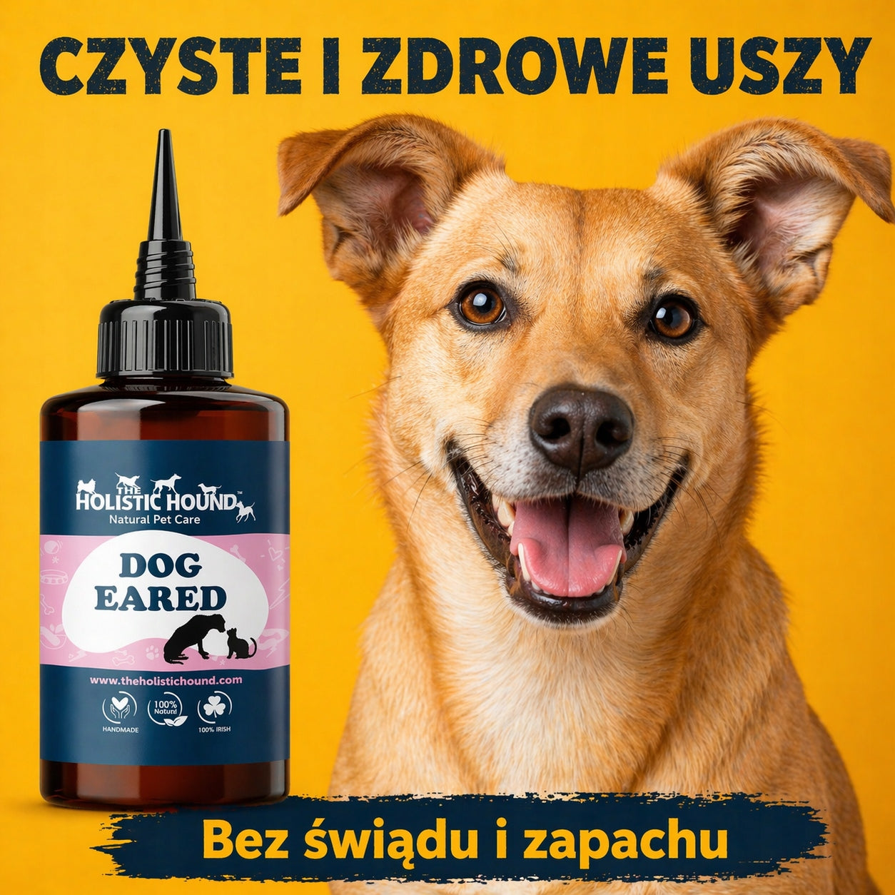 Holistic | Płyn do Uszu Psa Kota | Świąd | Brzydki Zapach | Naturalny Skład