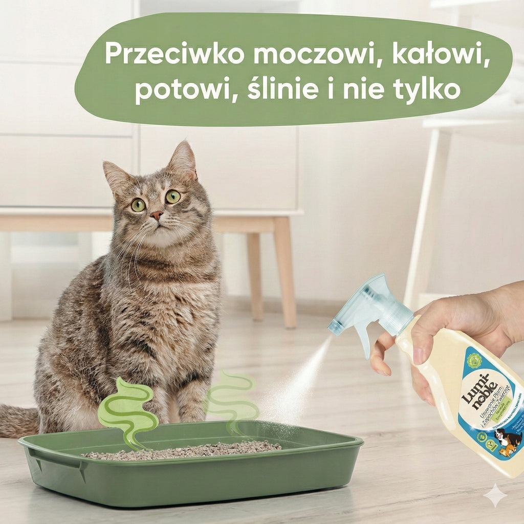 Neutralizator Zapachu Moczu kota psa Usuwa plamy Spray Enzymatyczny 500ml