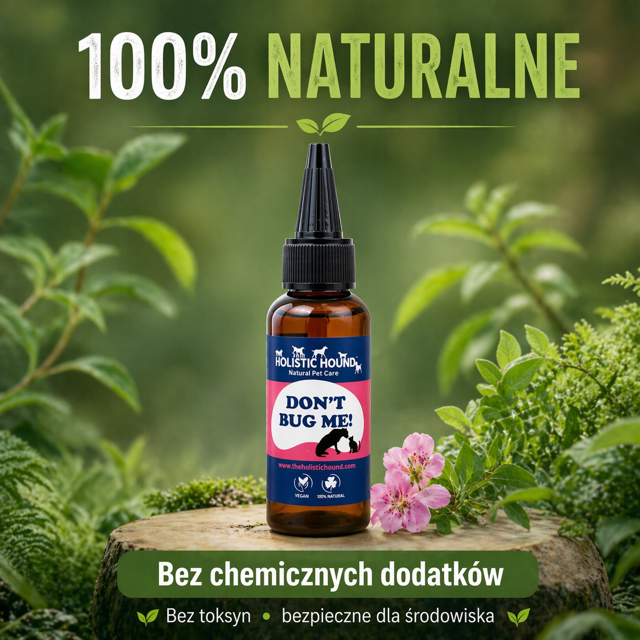 Holistic | Naturalne Krople na Kleszcze Pchły | Bez Chemii dla Psa Kota BIO