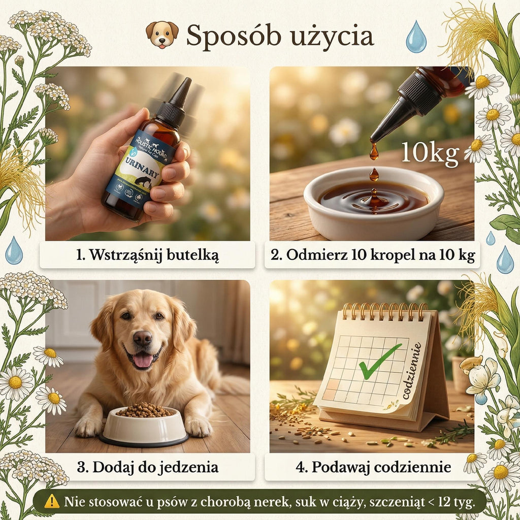 Ziołowy Suplement Na Układ Moczowy Psa | ZUM Pęcherz Nerki | Naturalny