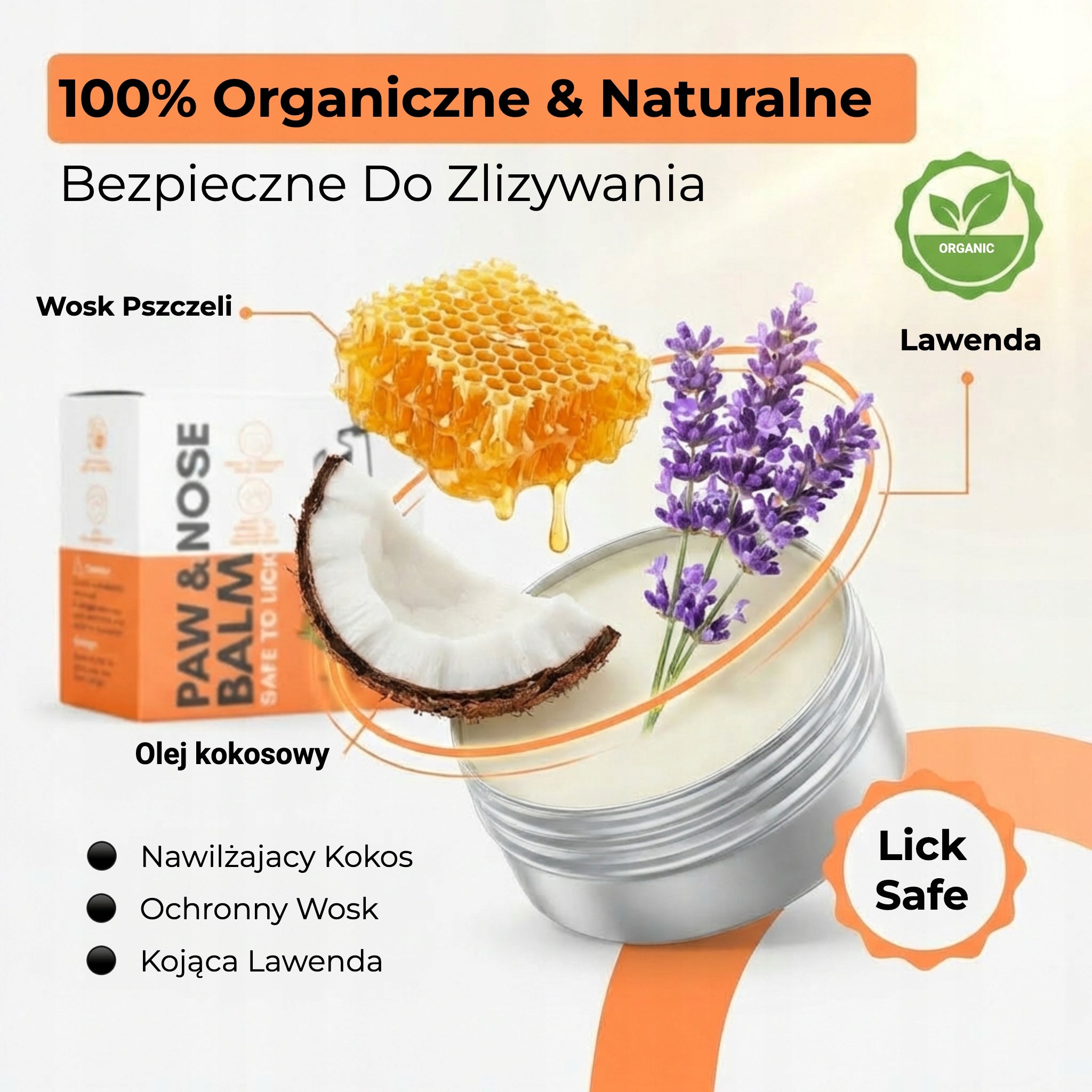 BALSAM do łap i nosa  Naturalny Krem Ochronny dla psa kota 60ml Bezpieczny