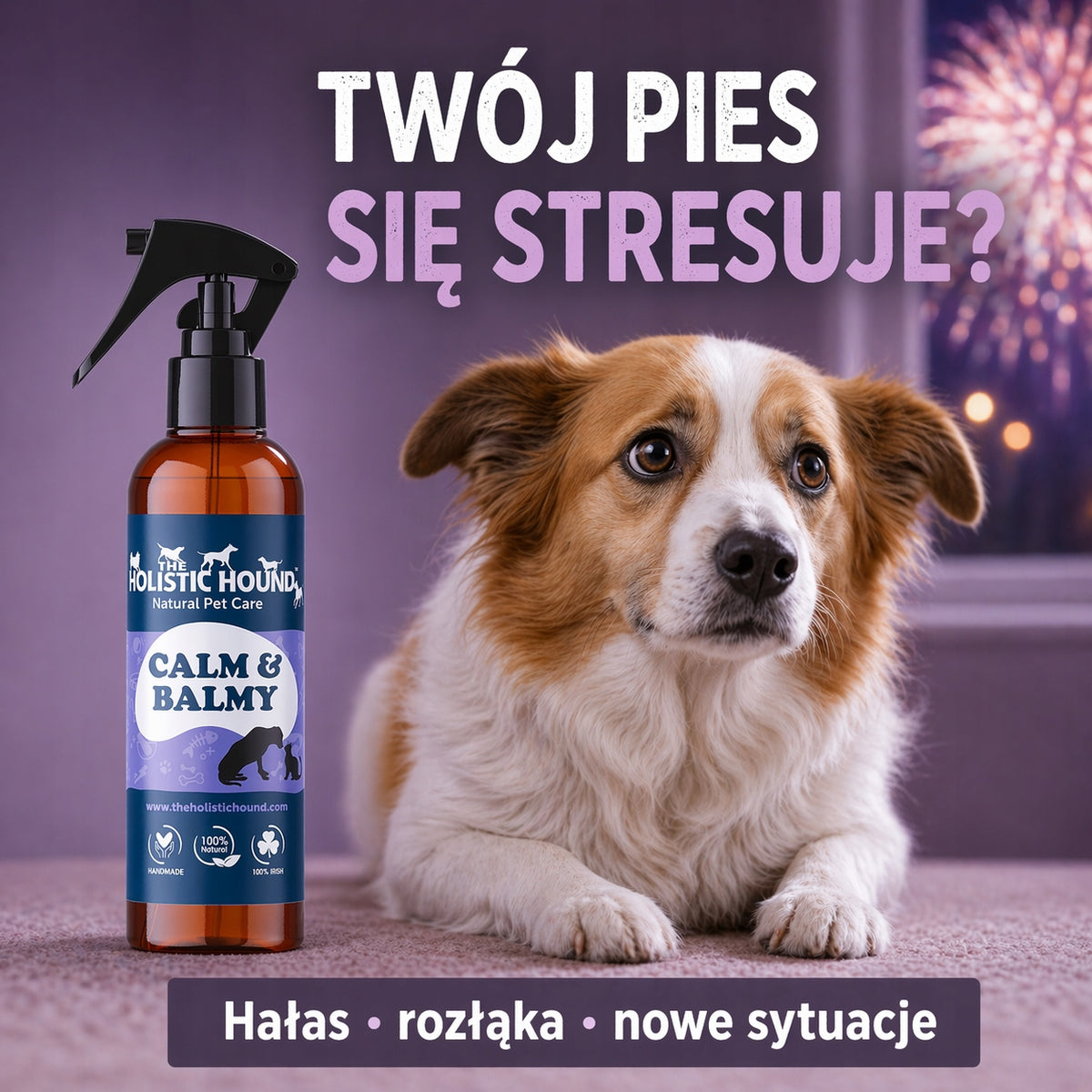 Holistic | Spray Uspokajający Dla Psa i Kota | Na Stres i Lęk | Ziołowy BIO