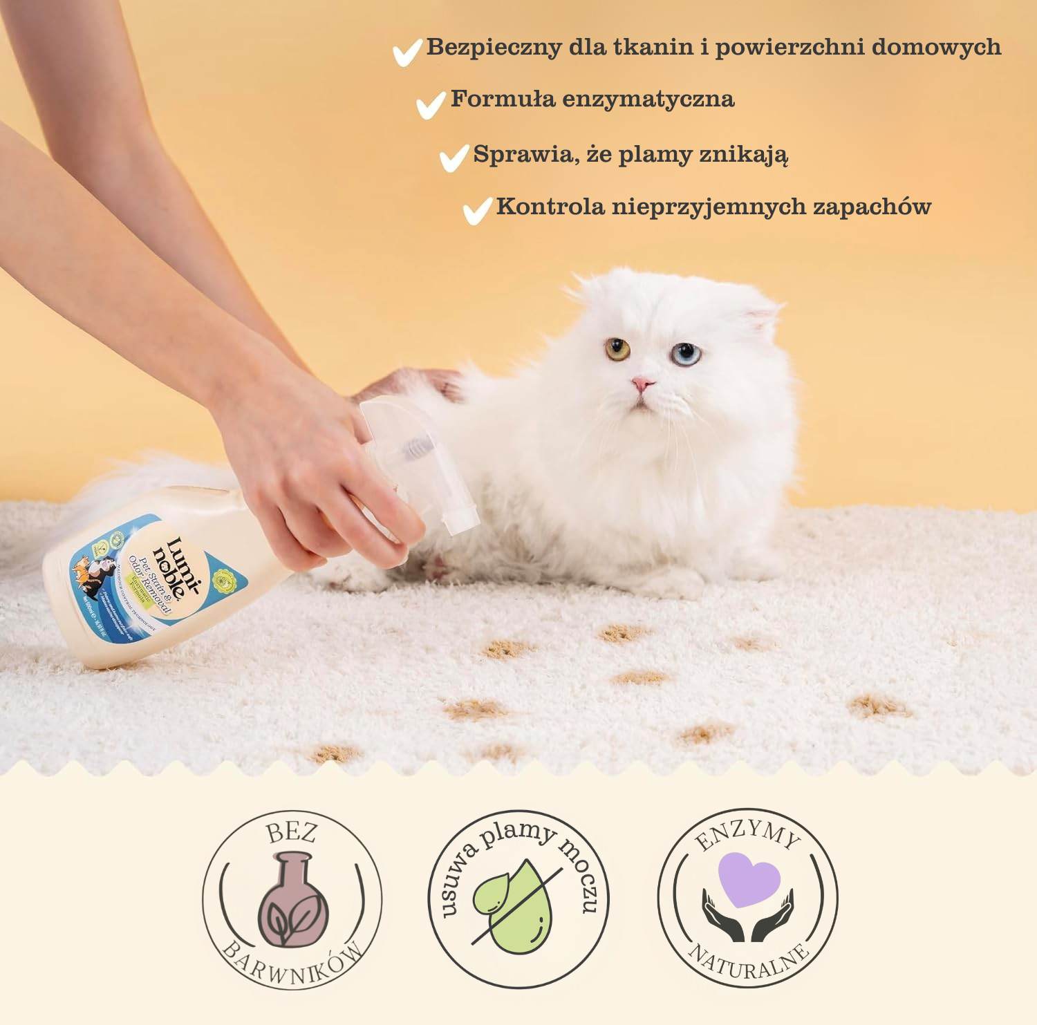 Neutralizator Zapachu Moczu kota psa Usuwa plamy Spray Enzymatyczny 500ml