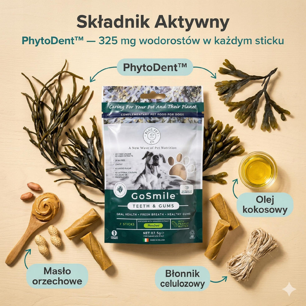 Naturalne patyczki dentystyczne dla psa z alg morskich 14 szt Dental Sticks