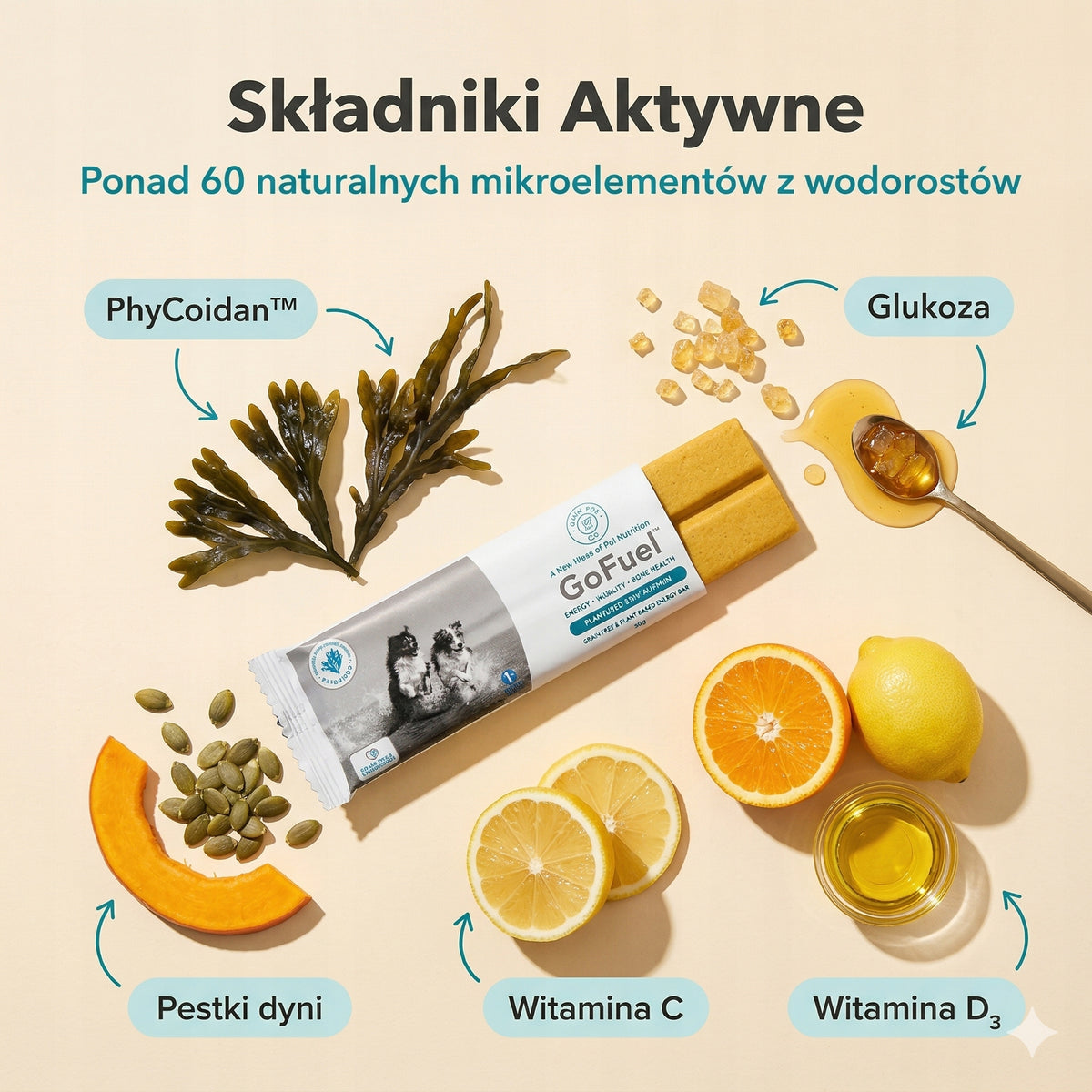 Naturalny baton energetyczny dla psa z alg morskich zestaw 5 sztuk
