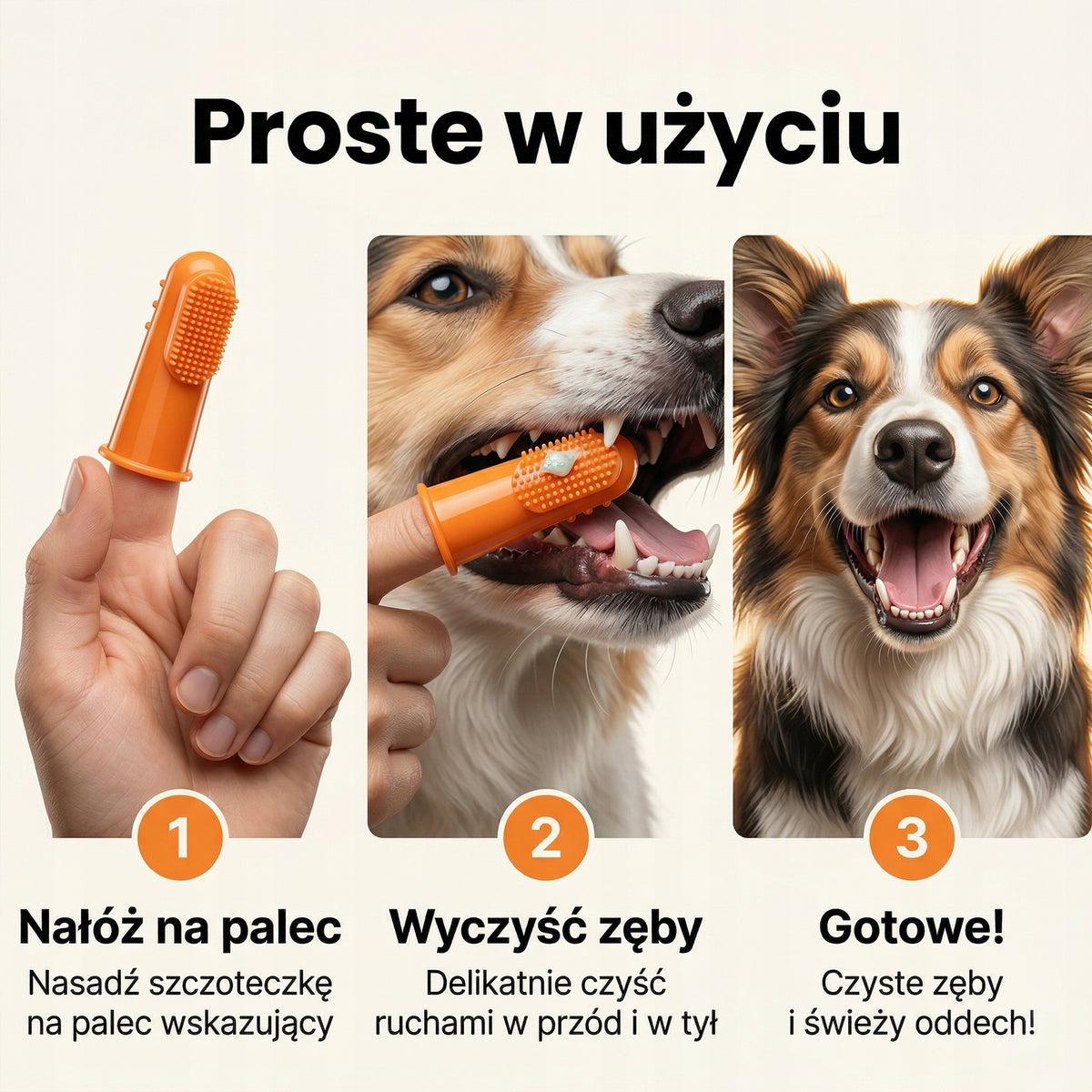 Silikonowa Szczoteczka Do Zębów Psa Na Palec | Wielorazowa | 5 sztuk