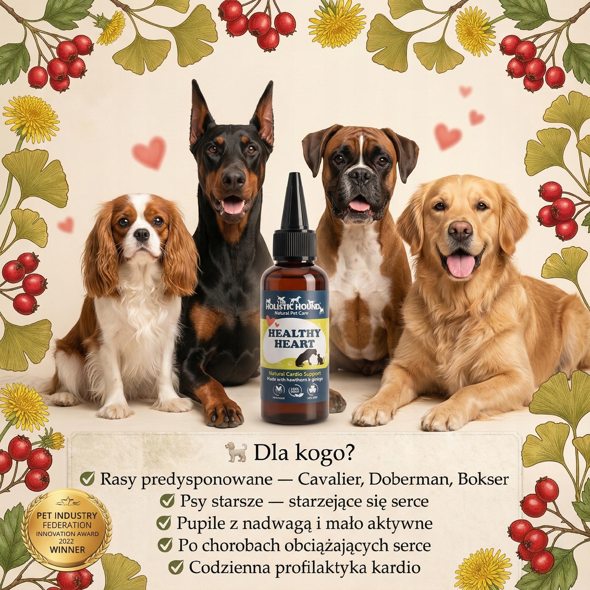 Ziołowy Suplement Na Serce Psa | Krążenie i Wydolność | Naturalny 50ml