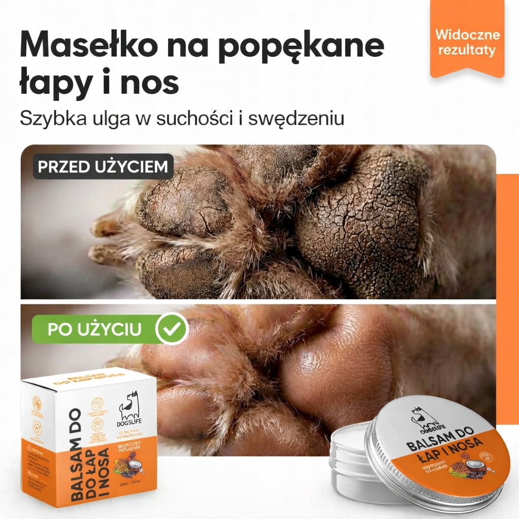 BALSAM do łap i nosa  Naturalny Krem Ochronny dla psa kota 60ml Bezpieczny