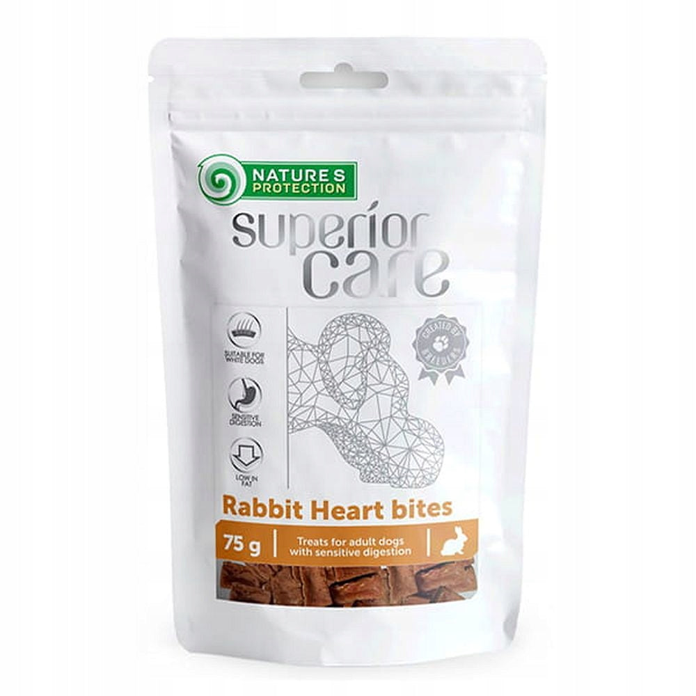 Nature's Protection Przysmak dla psa kawałki króliczych serc 75g