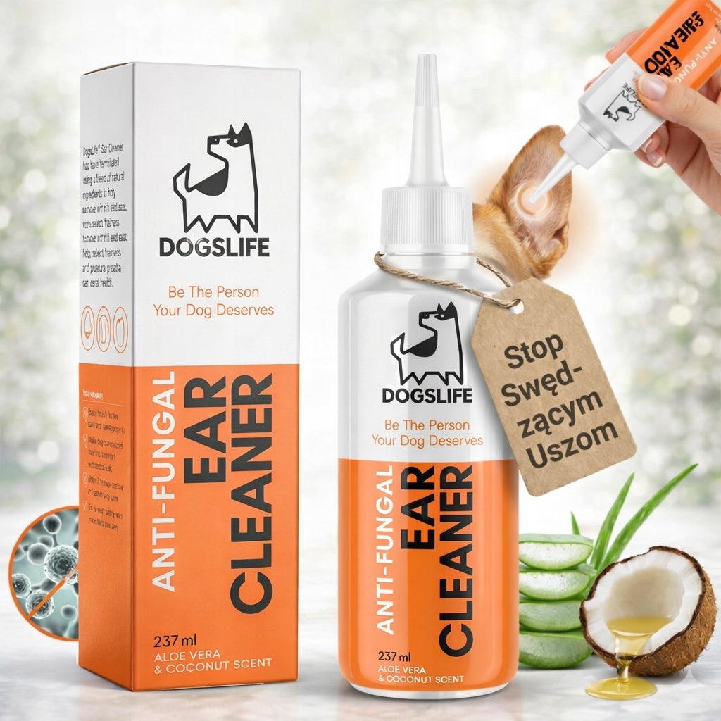 Płyn do Czyszczenia Uszu 237ml  Naturalny peparat dla psa kota ALOES KOKOS