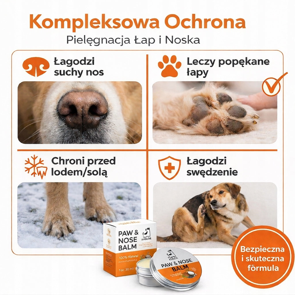 BALSAM do łap i nosa  Naturalny Krem Ochronny dla psa kota 60ml Bezpieczny
