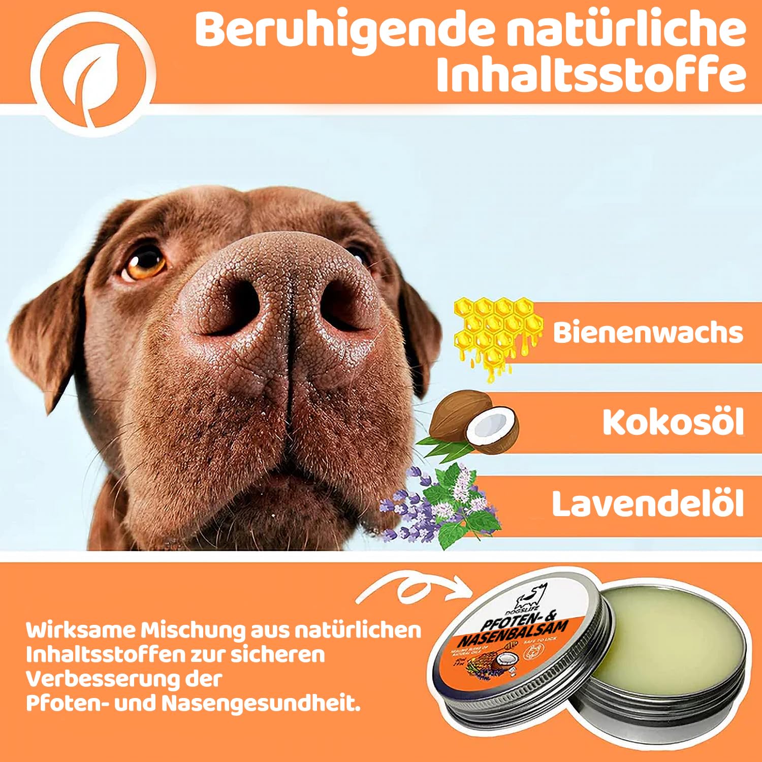 BALSAM do łap i nosa  Naturalny Krem Ochronny dla psa kota 60ml Bezpieczny