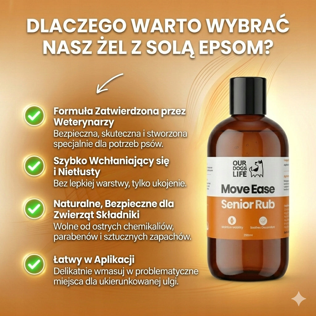 Żel Maść na Stawy i Mięśnie dla Starych Psów|Przynosi ulgę - Sól Epsom MSM