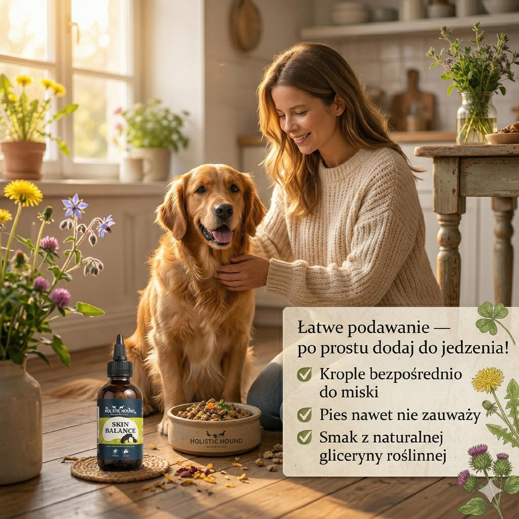 Ziołowy Suplement Na Świąd i Drożdżaki | Zdrowa Skóra Psa Kota | 50ml