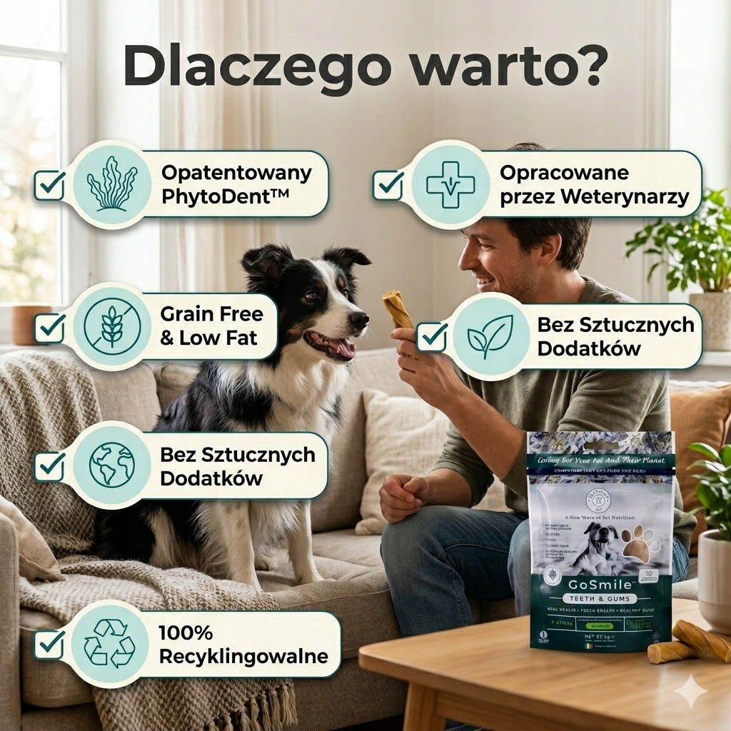 Naturalne patyczki dentystyczne dla psa z alg morskich 14 szt Dental Sticks