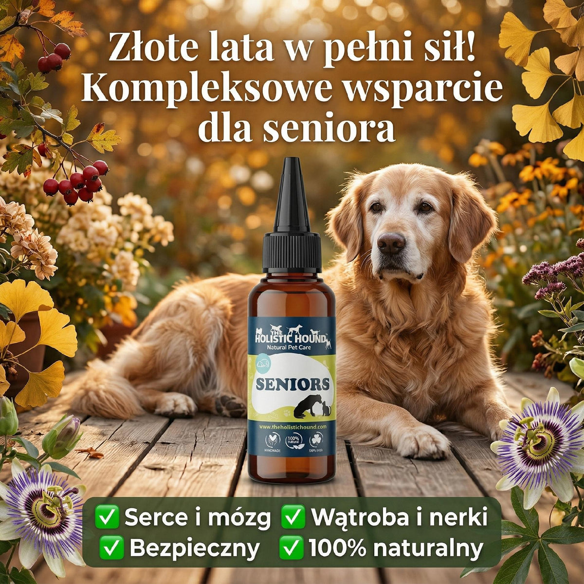 Ziołowy Suplement Dla Starszego Psa | Witalność Serce Mózg | Naturalny